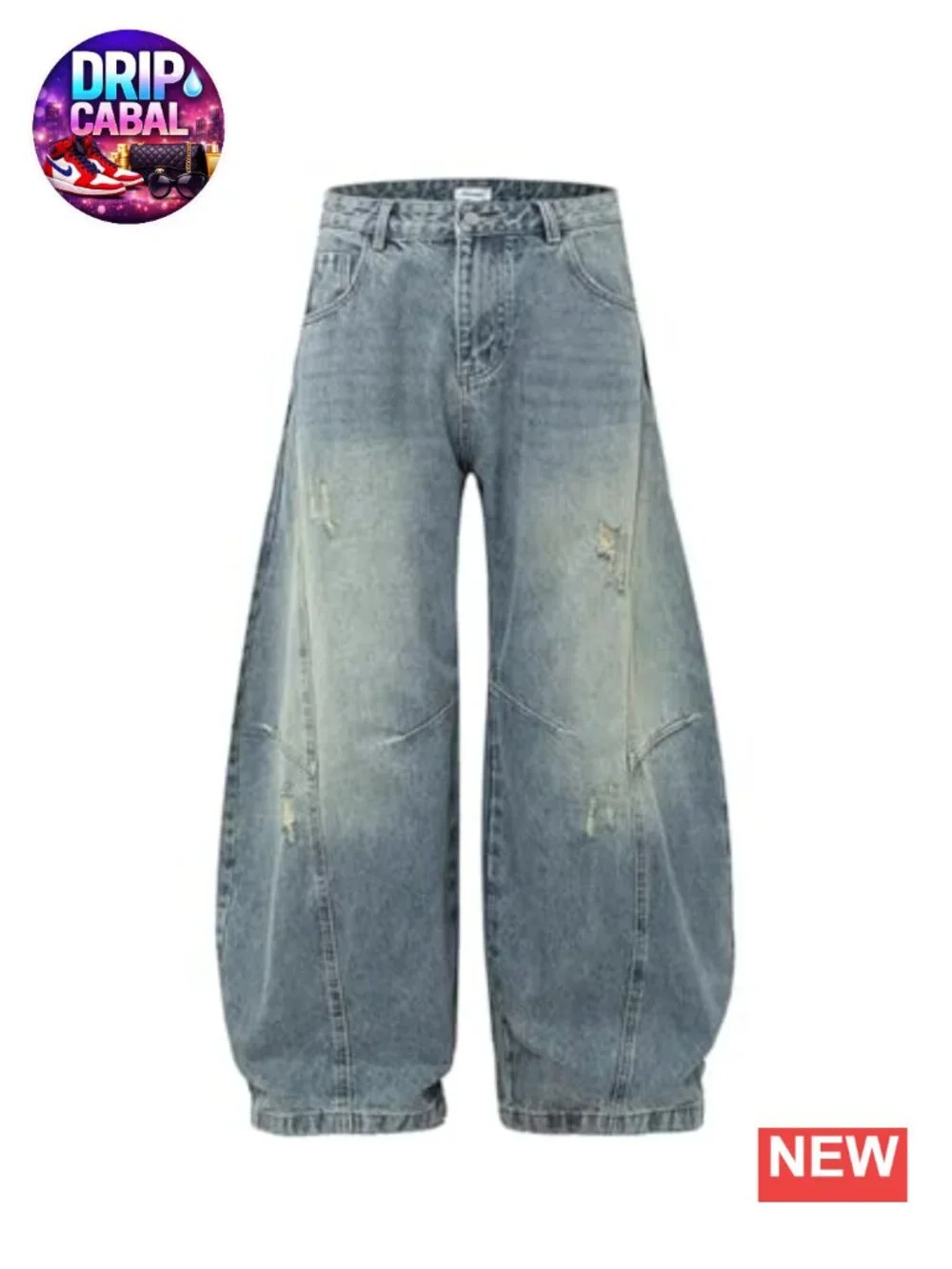 Baggy Barrel Jeans Wide Leg Low Rise Denim Pants Women Vintage